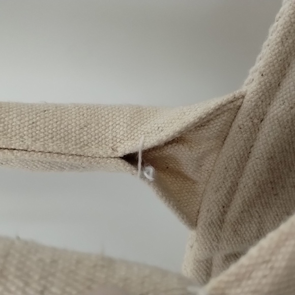 Camel Threads Tote bag blue and cream double strap lined with pockets - Picture 4 of 11